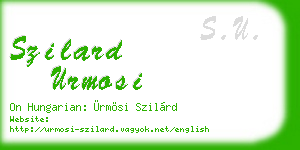 szilard urmosi business card