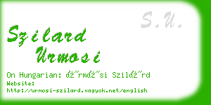 szilard urmosi business card